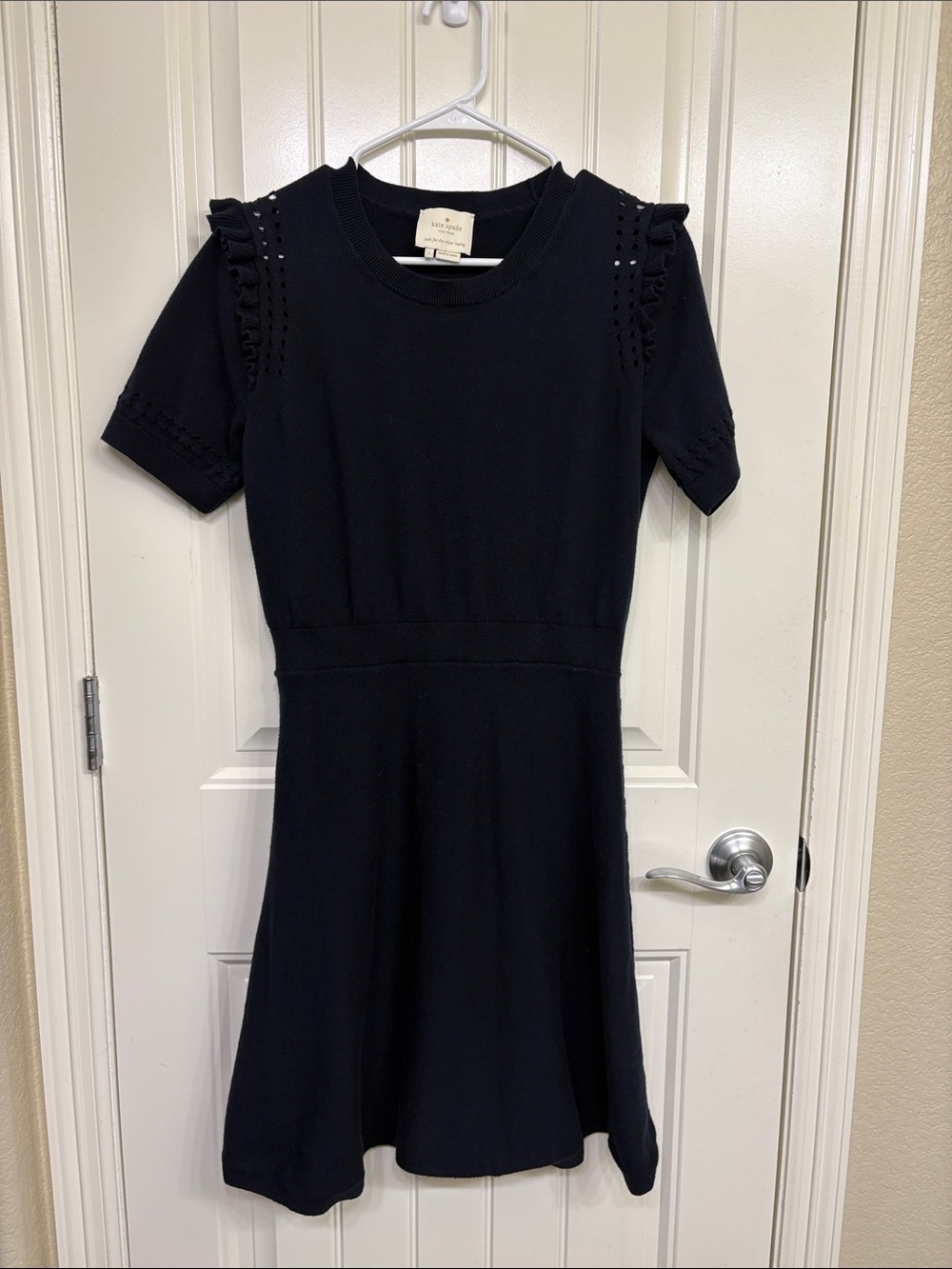 kate spade Navy cashmere blend Short Sleeve‎ Fit-and-Flare Dress